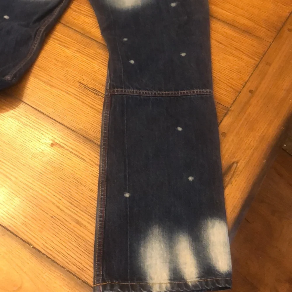 Mens Encrypted Jeans 38 x 31 Denim Distress Bleached - Picture 9 of 15